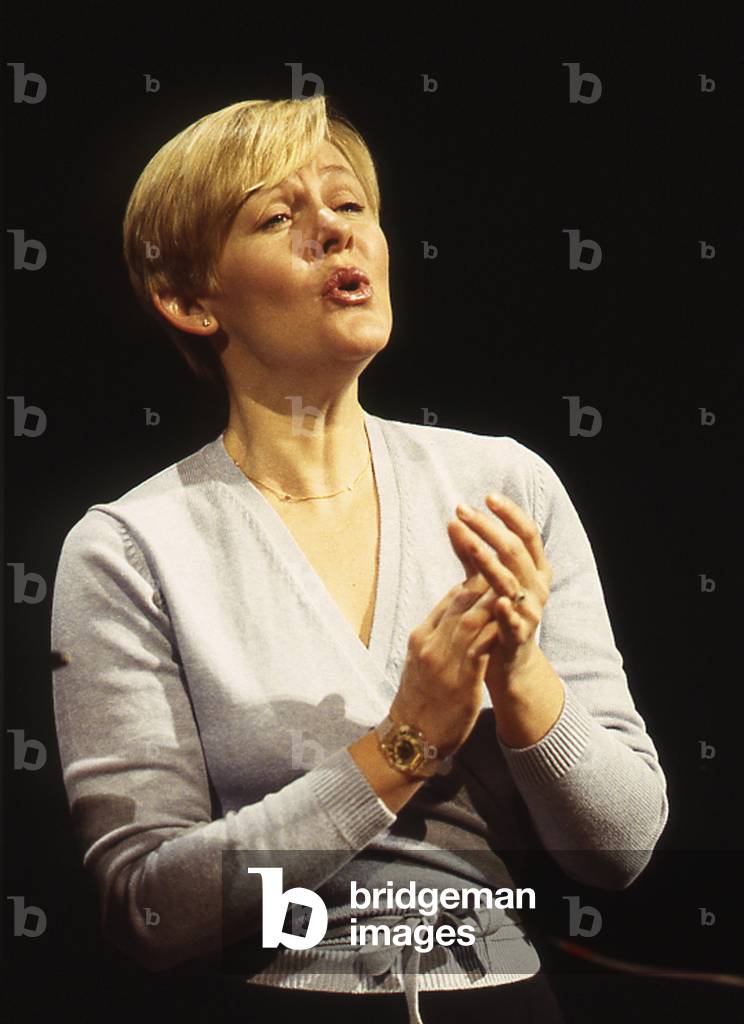 Barbara Bonney - portrait of the American soprano rehearsing at Theatre du Chatelet, Paris, April 2000. b. 14 April 1956.