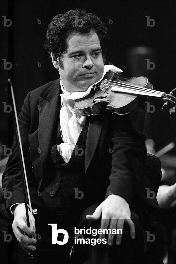 Itzhak Perlman, 1983 (b/w photo)