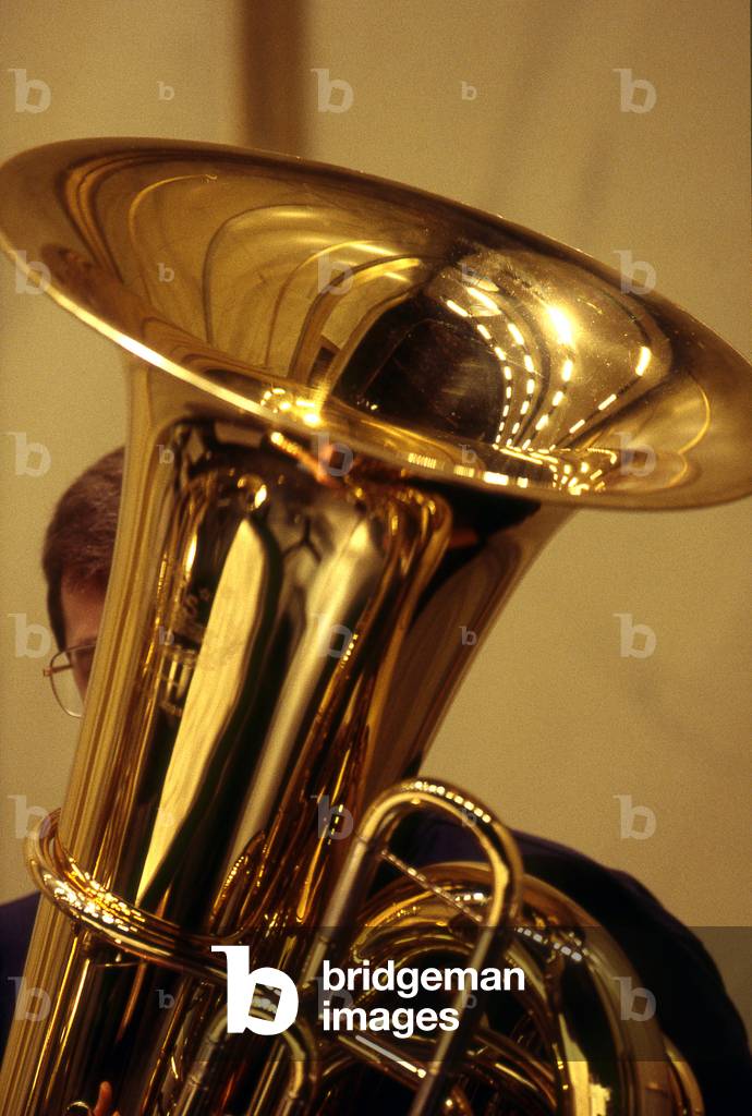 Tuba - Musician playing tuba in an orchestra