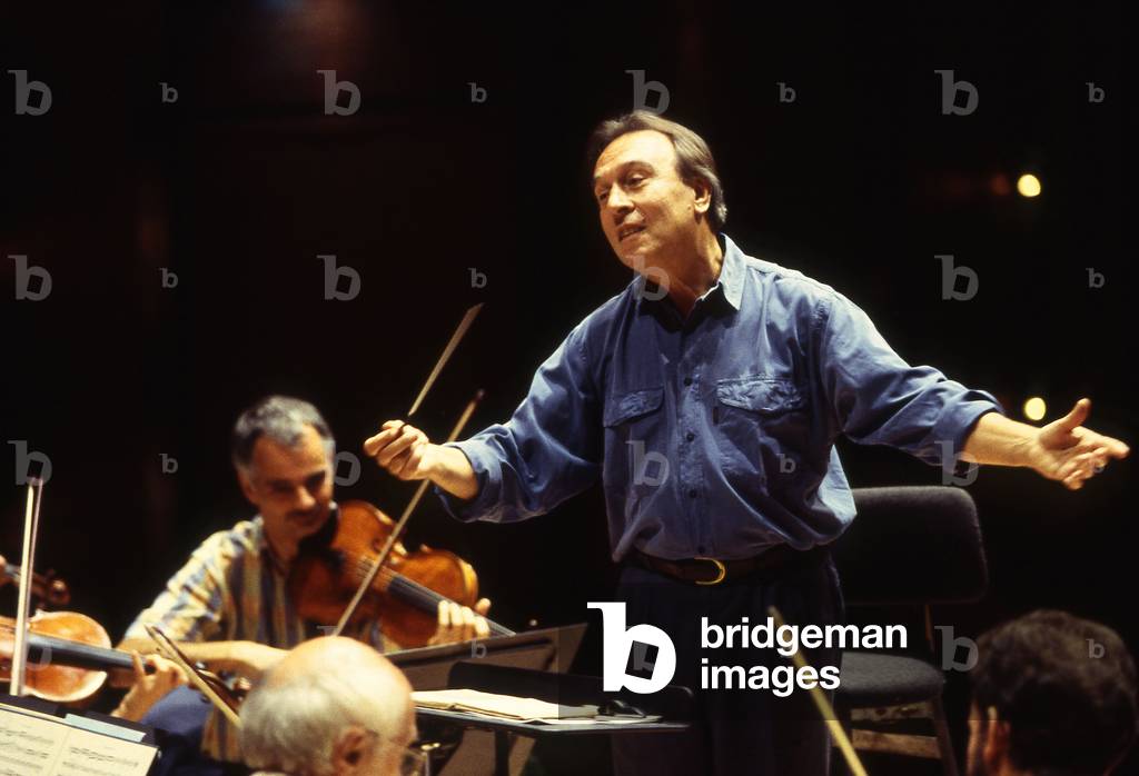 Claudio Abbado - Italian conductor (1933 2014) in Lucerne in 1997, conducting the Berliner Philharmoniker