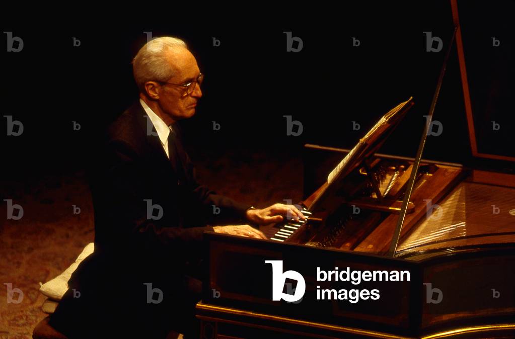 Gustav Leonhardt - portrait of the Dutch pianist, organist and conductor performing in 2001.