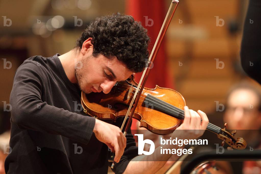 Sergey Khatchatryan in rehearsal with   Orchestre de Paris, France,  January  2010.  Armenian violonist born in 1985