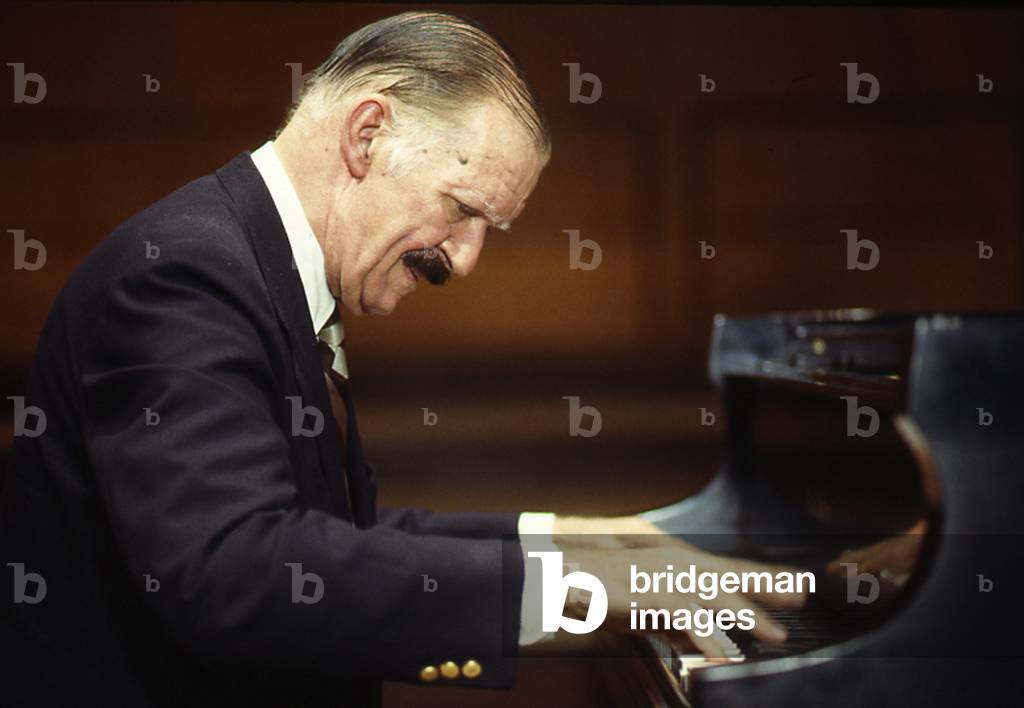 Jorge Bolet - portrait of the Cuban pianist and conductor playing the piano at the Salle Pleyel, Paris, France, May 1988. 15 November 1914 - 16 October 1990