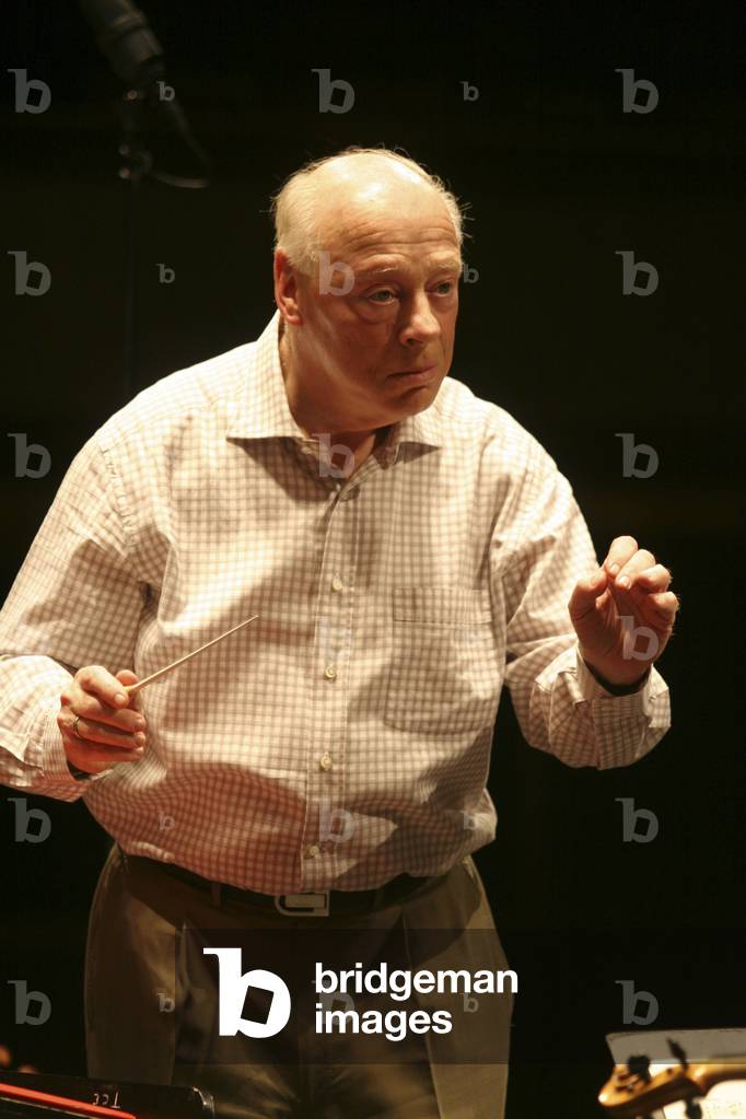 Bernard Johan Herman Haitink - Dutch conductor in rehearsal with the The Vienna Philharmonic Orchestra at the Theatre des Champs-Elysees, Paris, 2006. b. 4 March 1929 -