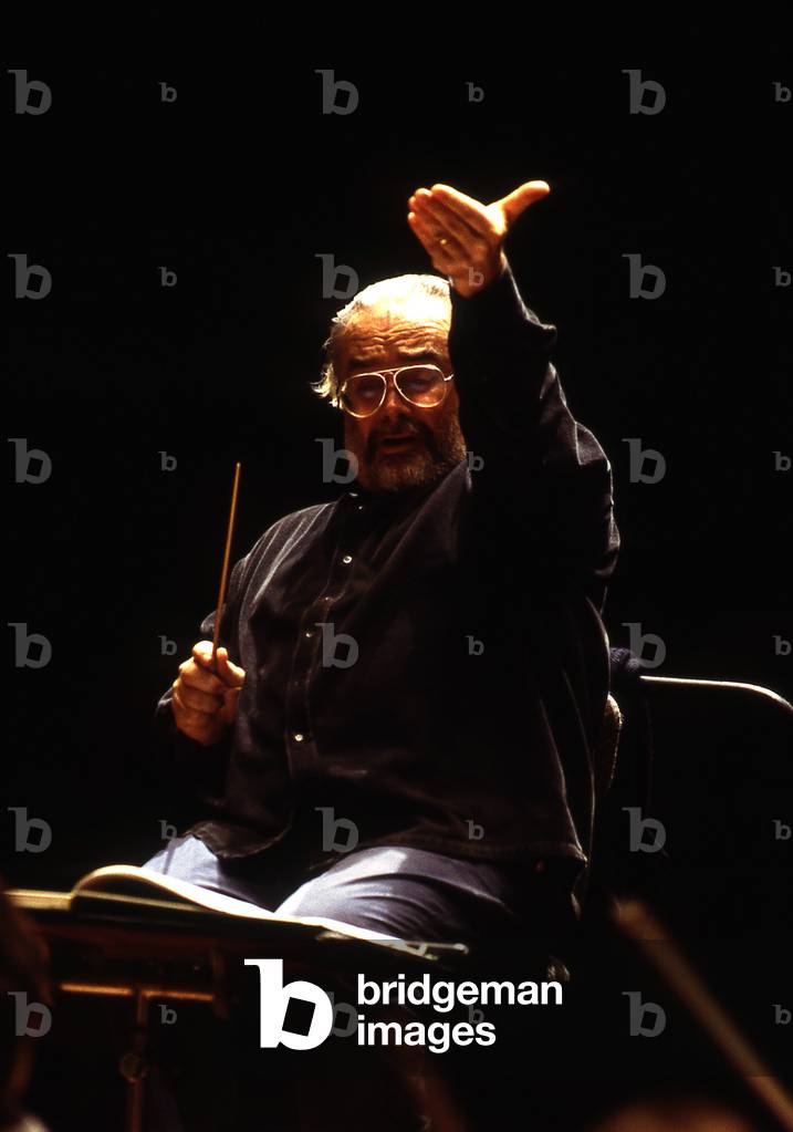 Gianluigi Gelmetti, conducting, Paris, 1997. Italian conductor and composer, b. 11 September 1945-.