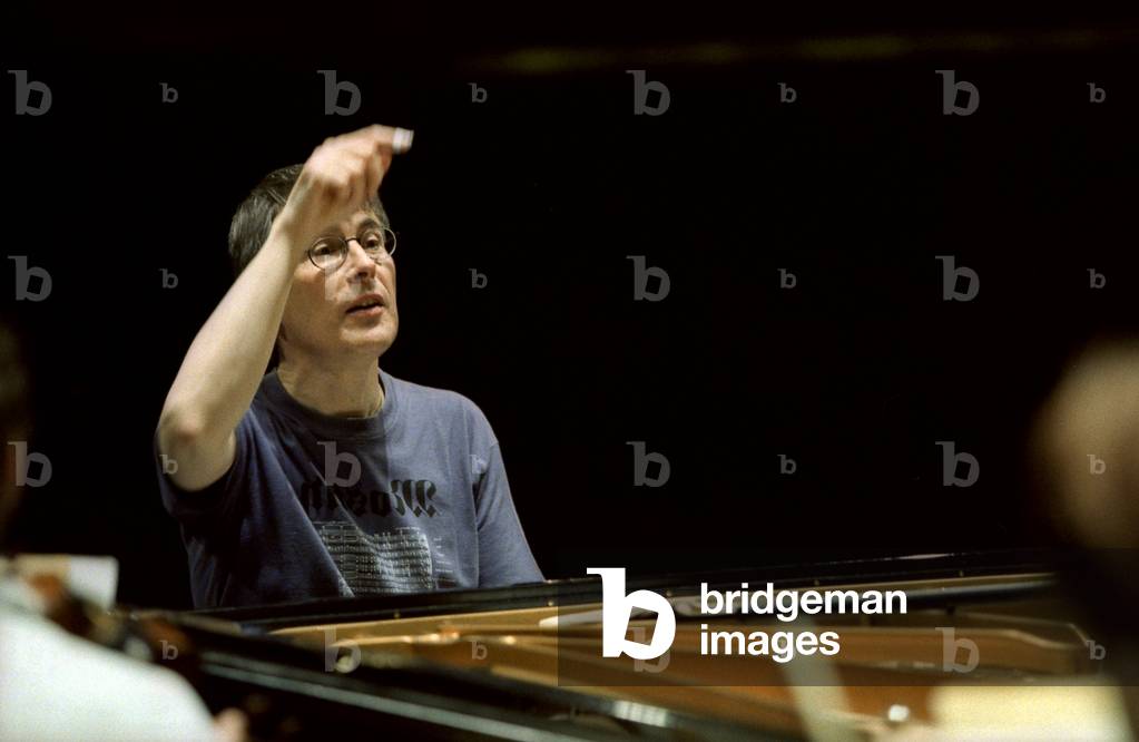 Christian Zacharias performing in 2001. German conductor and pianist,