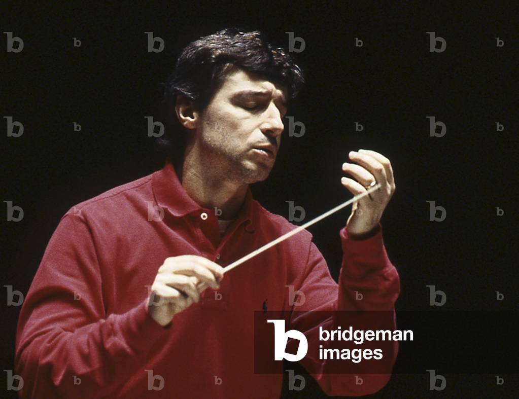 Roberto Abbado - portrait of the Italian conductor conducting, March 1993. b. 30 December 1954.