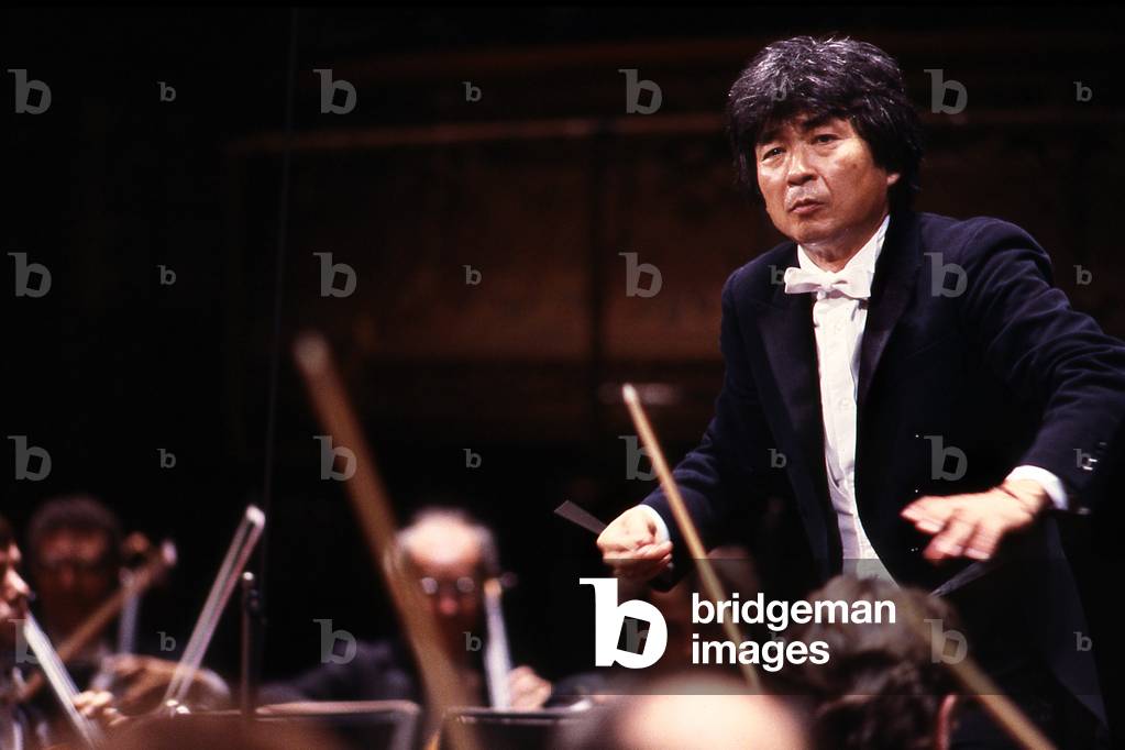 Seiji Ozawa Japanese conductor born in 1935 - Paris - Théatre des champs Elysées - Orchestre National de France - 1988