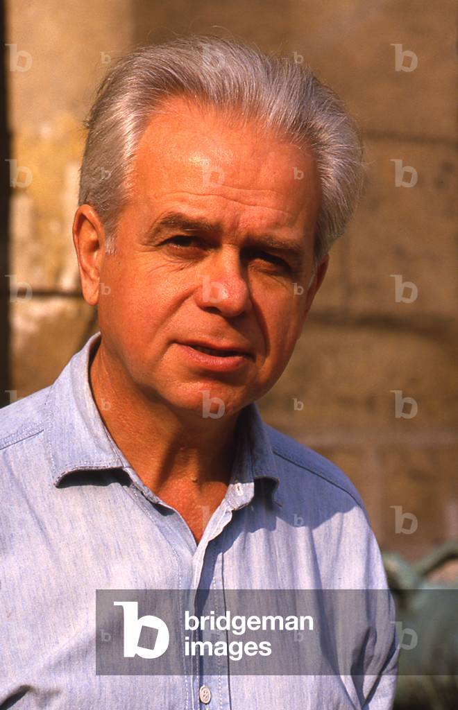 Edison Denisov - portrait of the Russian composer, Paris, France, October 1986. 6 April 1929 - 24 November 1996.