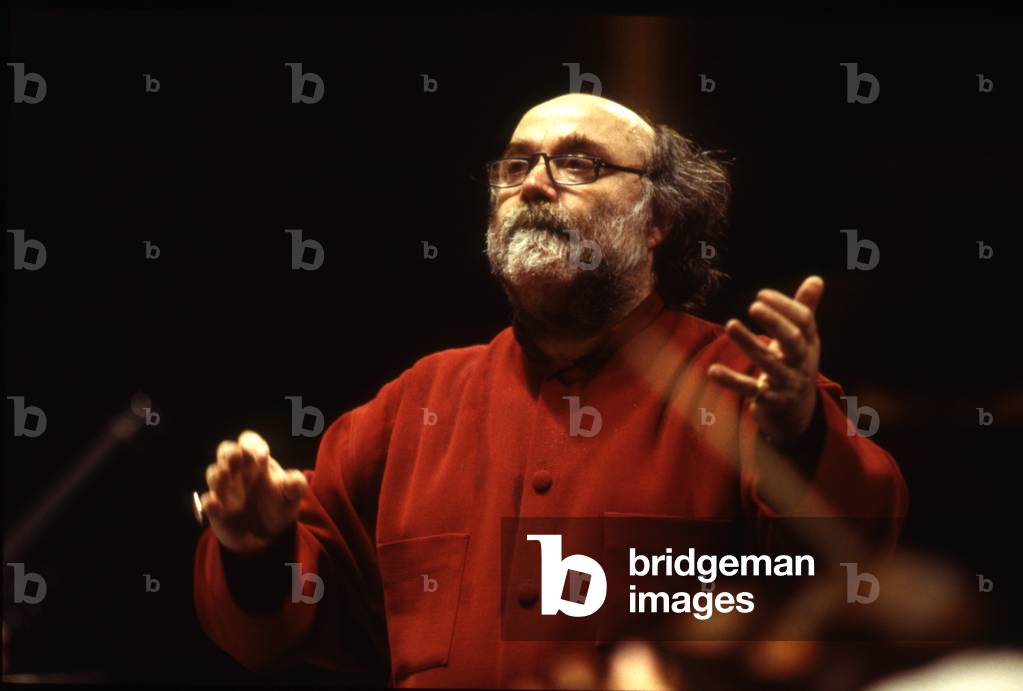 Jean-Claude Malgoire - portrait of the French conductor, conducting in 1998.