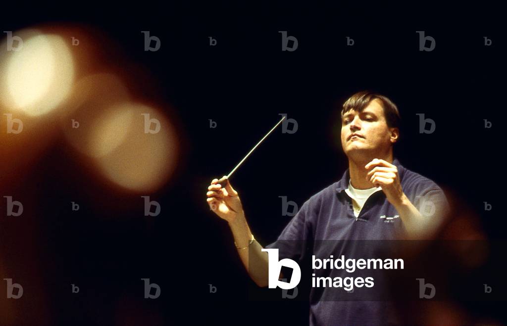 Christian Thielemann - Theatre des Champs Elysees, Paris, May 2001. German conductor, born 1 April 1959.