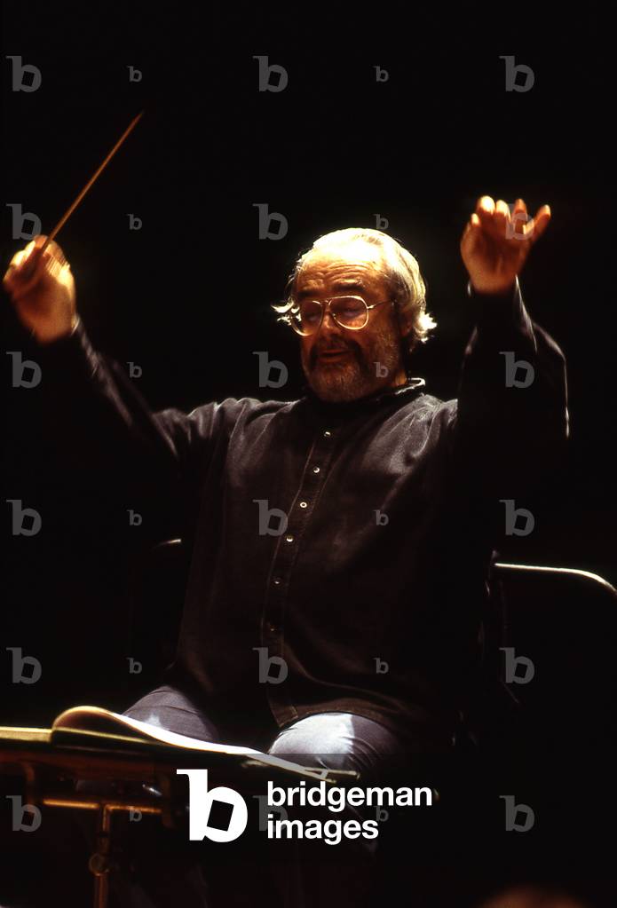 Gianluigi Gelmetti, conducting, Paris, 1997. Italian conductor and composer, b. 11 September 1945-.
