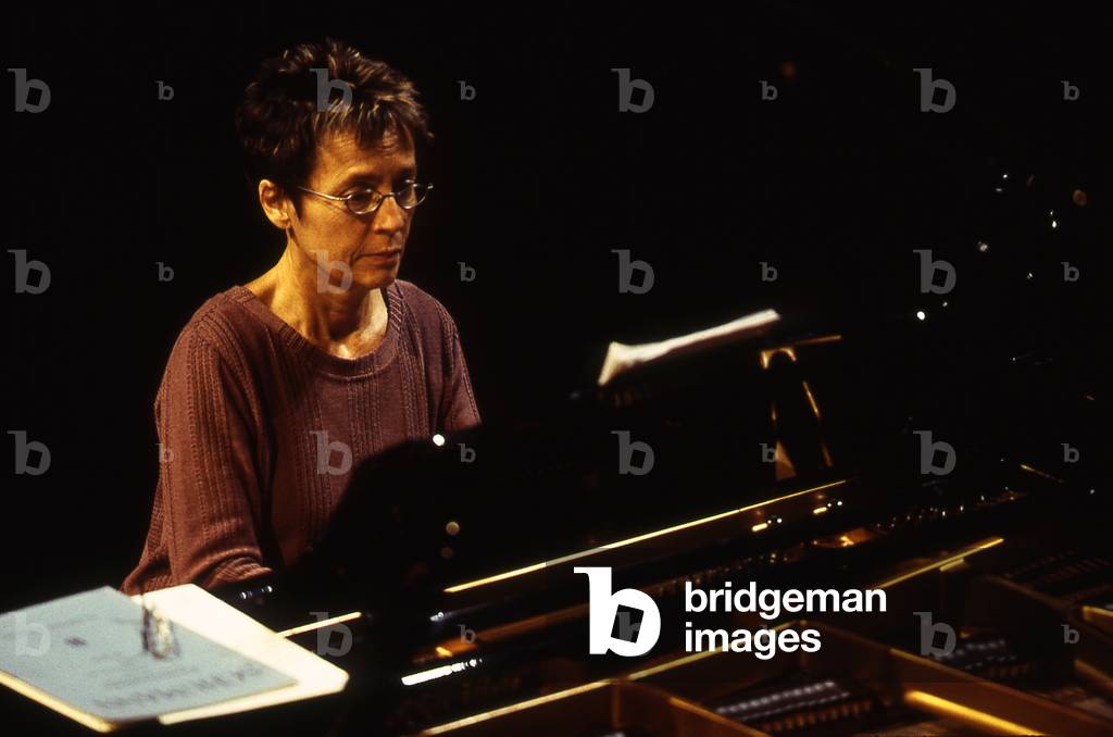 Maria Joao Pires - portrait of the Portuguese pianist performing in May 2004. b. 23 Jul 1944.