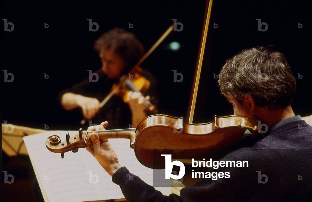 Alto viola - being played in a string quartet. Also shown: violinst playing violin.