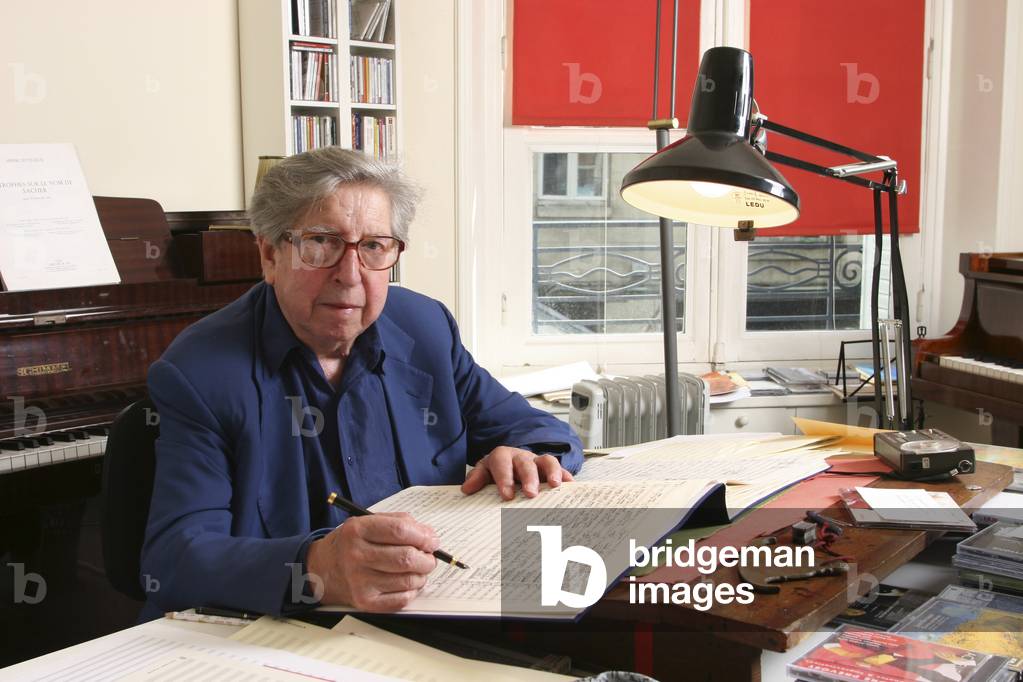 Henri Dutilleux - portrait of French composer, Paris, 3 July 2006. b. 22 January 1916 -