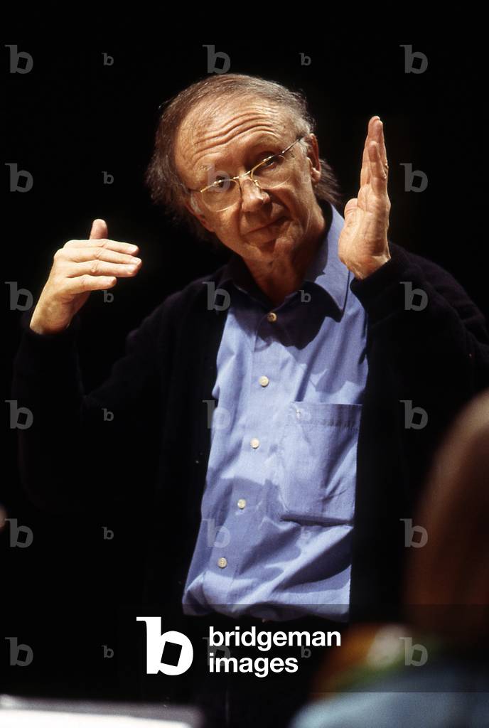 Heinz Holliger conducting at the Cité de la Musique, Paris, in May 2003.  Swiss oboist and composer, b. 21 May 1939.