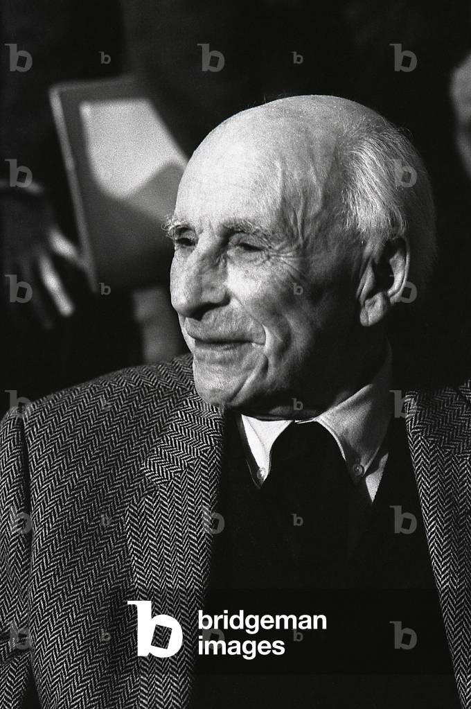 Francis Ponge. Portrait photograph taken in Paris, 1982. French poet, 1899-1988.
