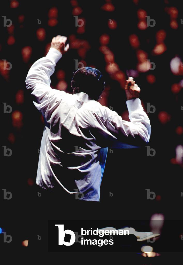 Michel Plasson conducting - back view. French conductor, b. 2 October 1933.