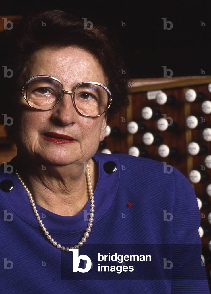 Marie-Claire Alain - portrait of the French organist, 1995. b. 10 August 1926.