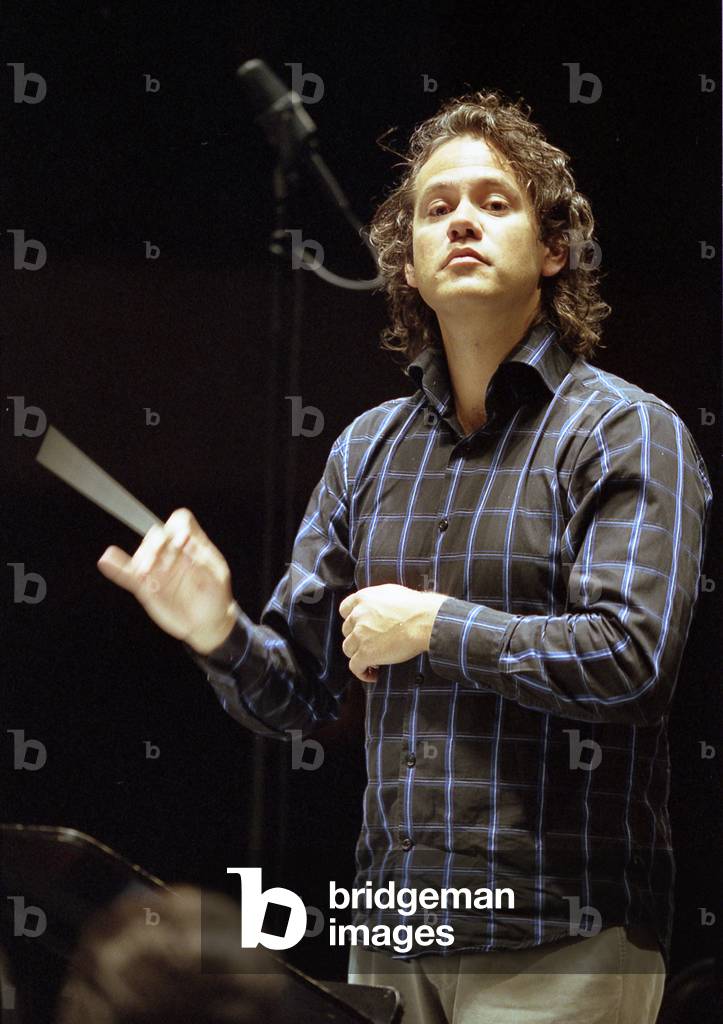 Eivind Gullberg Jensen - portrait of the Norwegian conductor, conducting in December 2005. b. 1972.