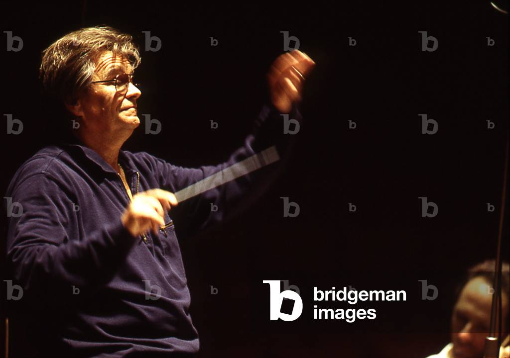 Vladimir Fedoseyev conducting in May 1999.  Russian conductor. Fedosseiev