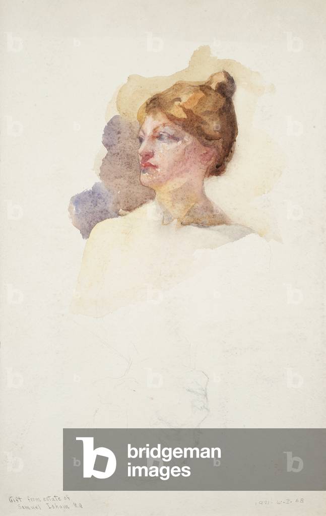 Sketch of female head (w/c on paper)