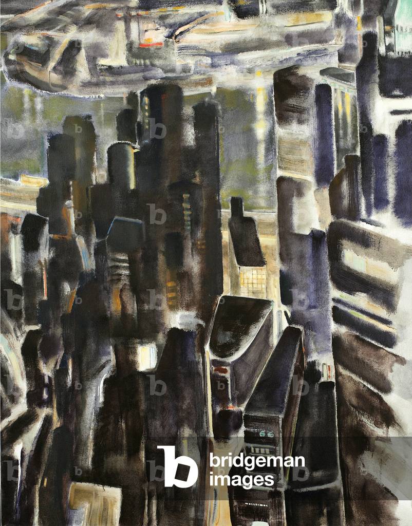 Night: WTC Looking East, 2000-2001 (oil on canvas)