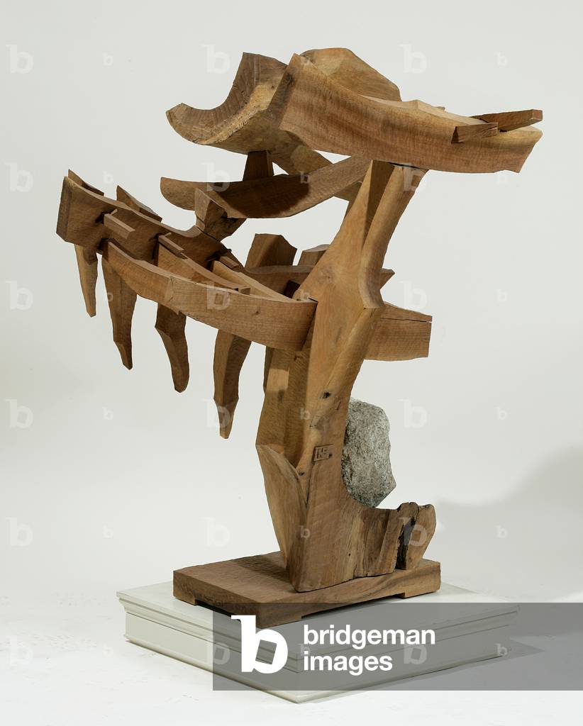 Icicles, 1982 (walnut wood & fieldstone)