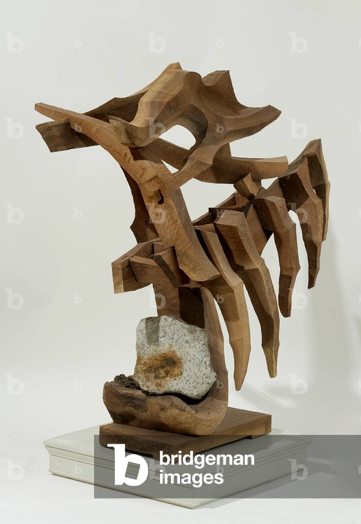 Icicles, 1982 (walnut wood & fieldstone)