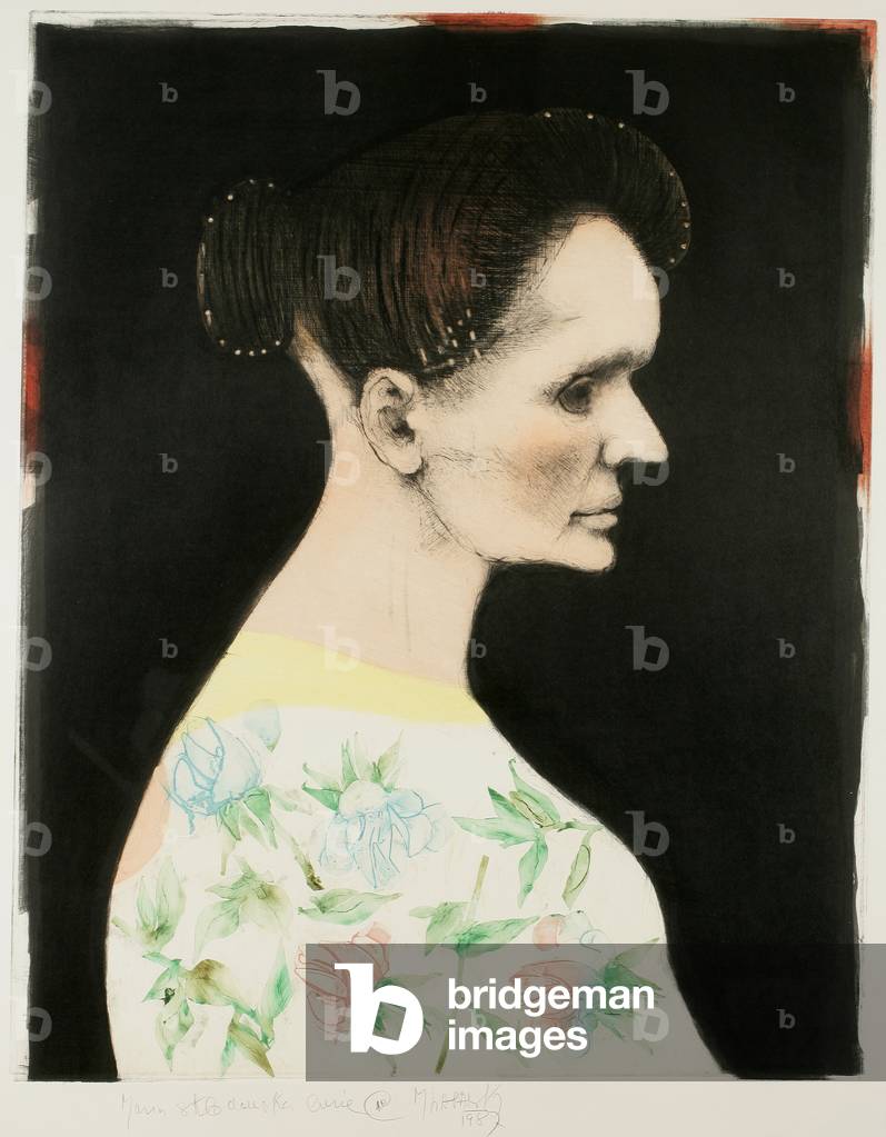 Madame Curie, 1987 (colour etching, drypoint, & softground with scraping & burnishing)