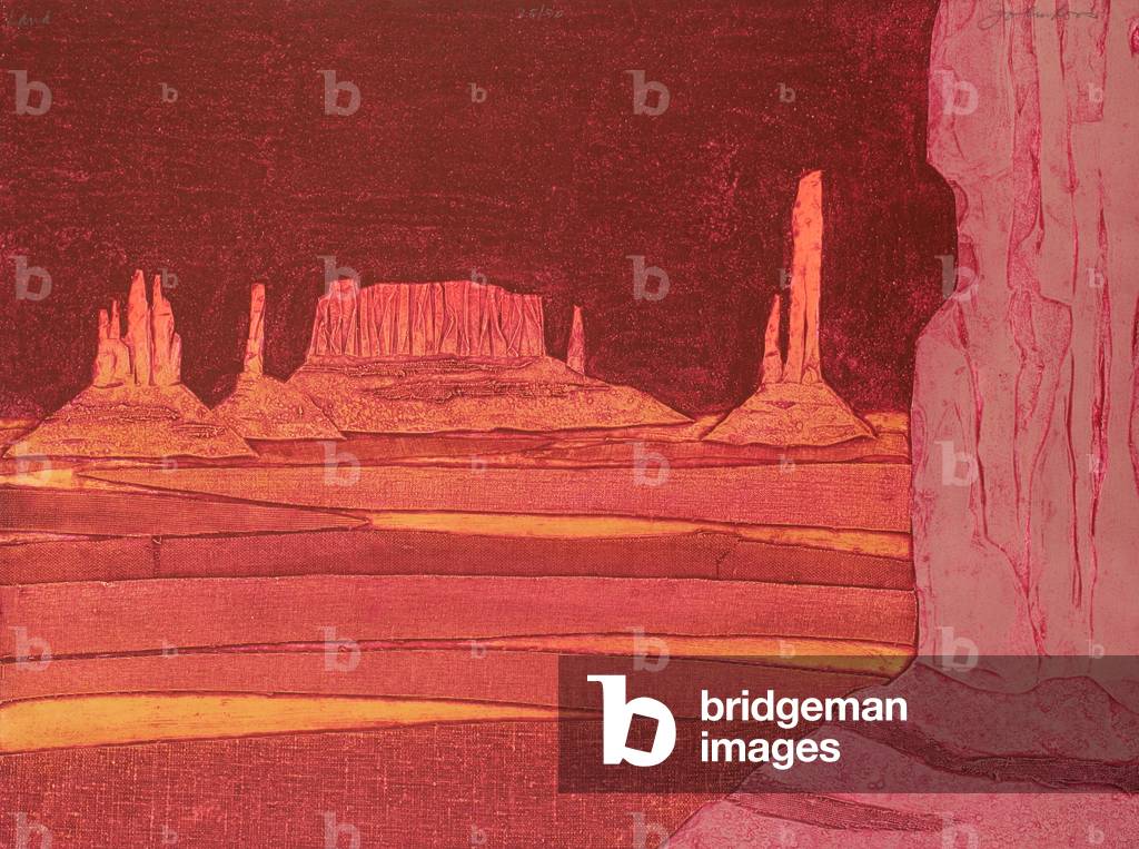 Sacred Land, 1979 (colour collagraph)