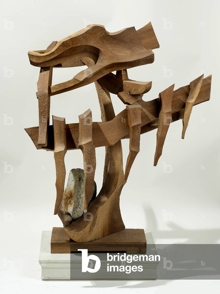 Icicles, 1982 (walnut wood & fieldstone)