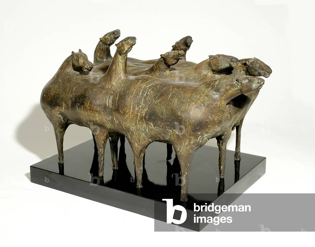 Eight Horses-Thirteen Legs, 1988 (bronze)