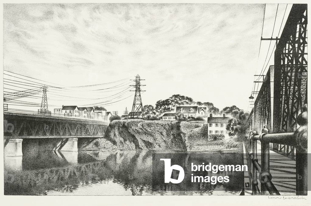 City on a Rock - Cohoes, 1931 (litho)