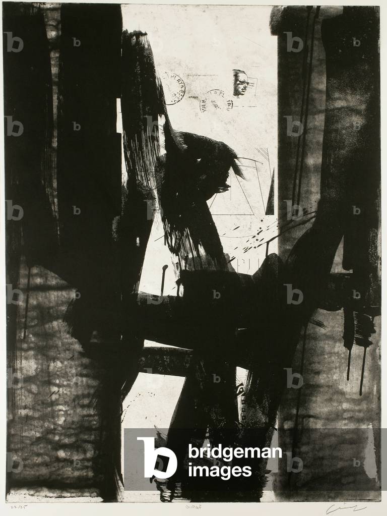 Dirge, 2001 (sugar-lift & spit bite aquatint on cream wove paper)