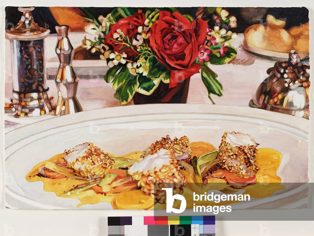 Rose and Saffron/Viennese Style IV, 2001 (w/c over graphite on white wove paper)