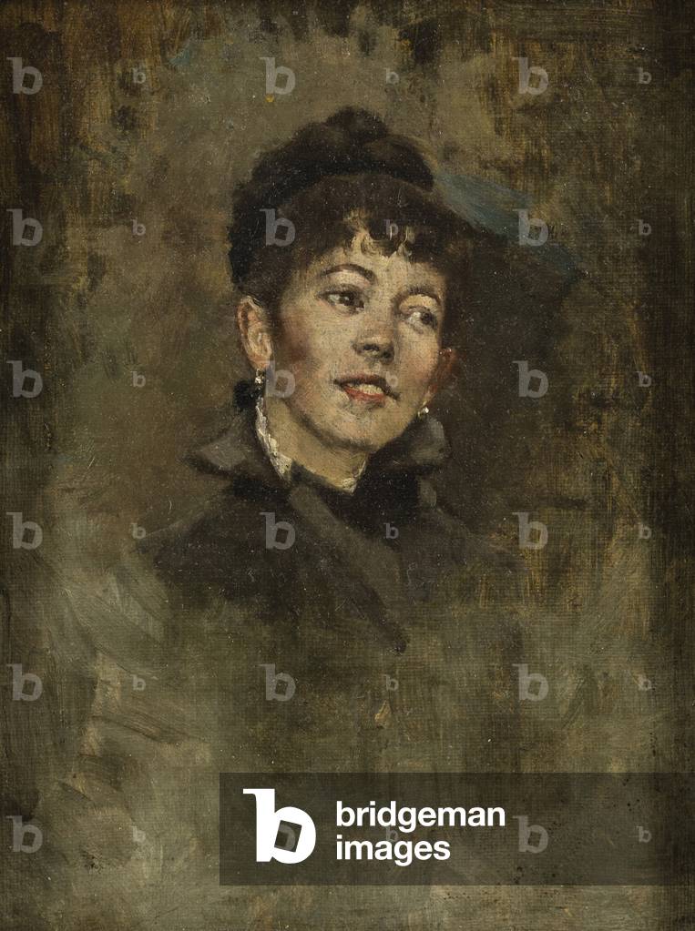 Head of a Young Girl, 1878-1882 (oil on composition board)