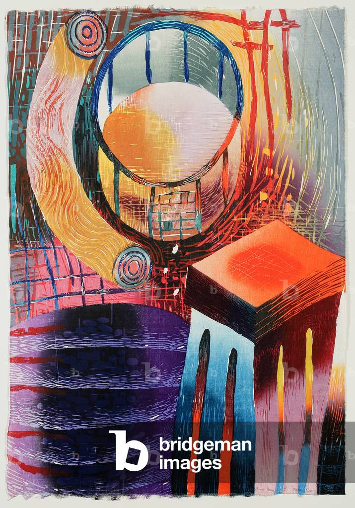 A Lone Arena, 1993 (colour woodcut)