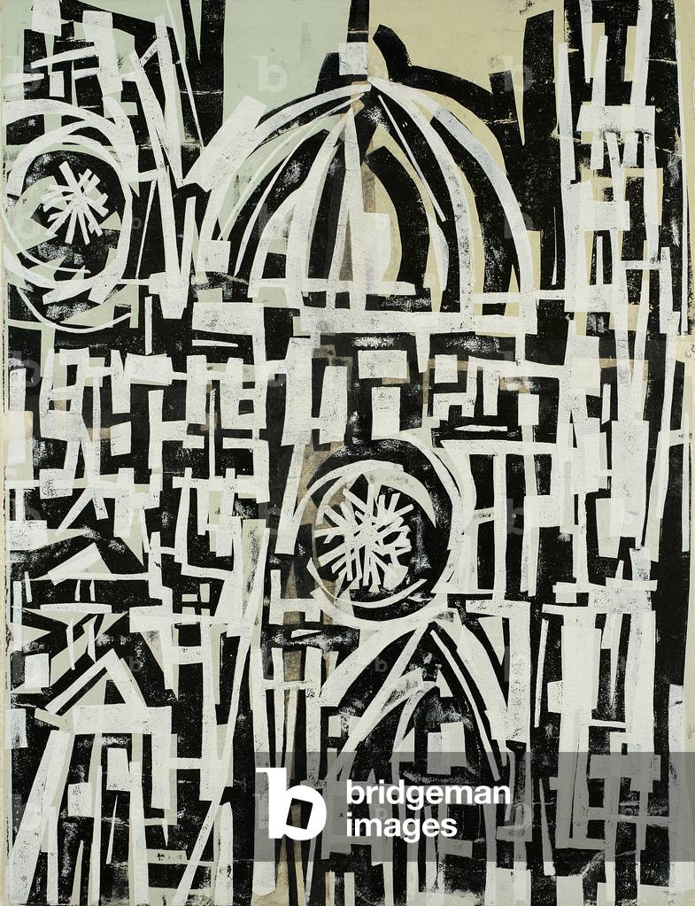 Duomo, 1959 (colour cardboard relief print on Japanese paper mounted to paperboard)