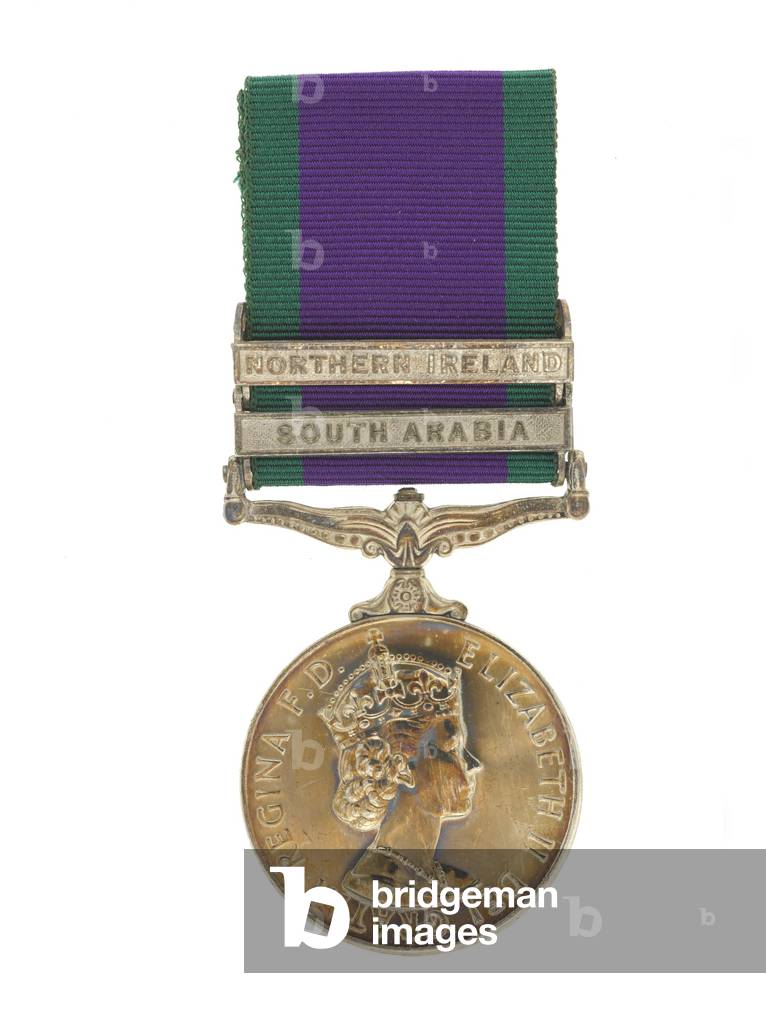 General Service Medal, 2 clasps: South Arabia, Northern Ireland, 1962 (metal & ribbon)