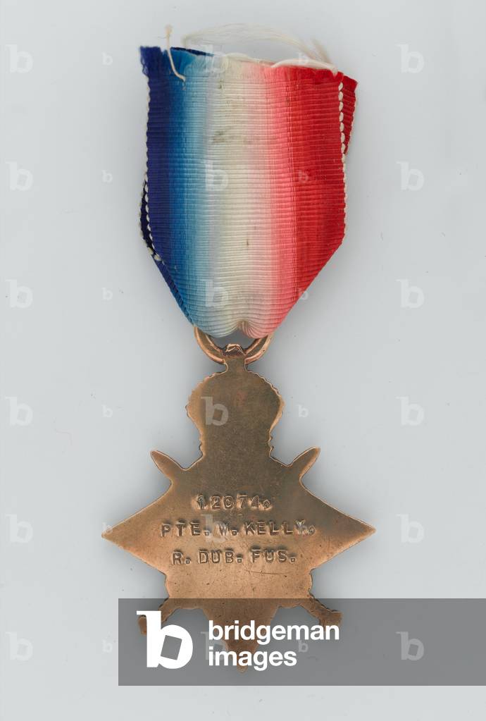 1914-15 Star awarded to Private W Kelly, The Royal Dublin Fusiliers (metal)