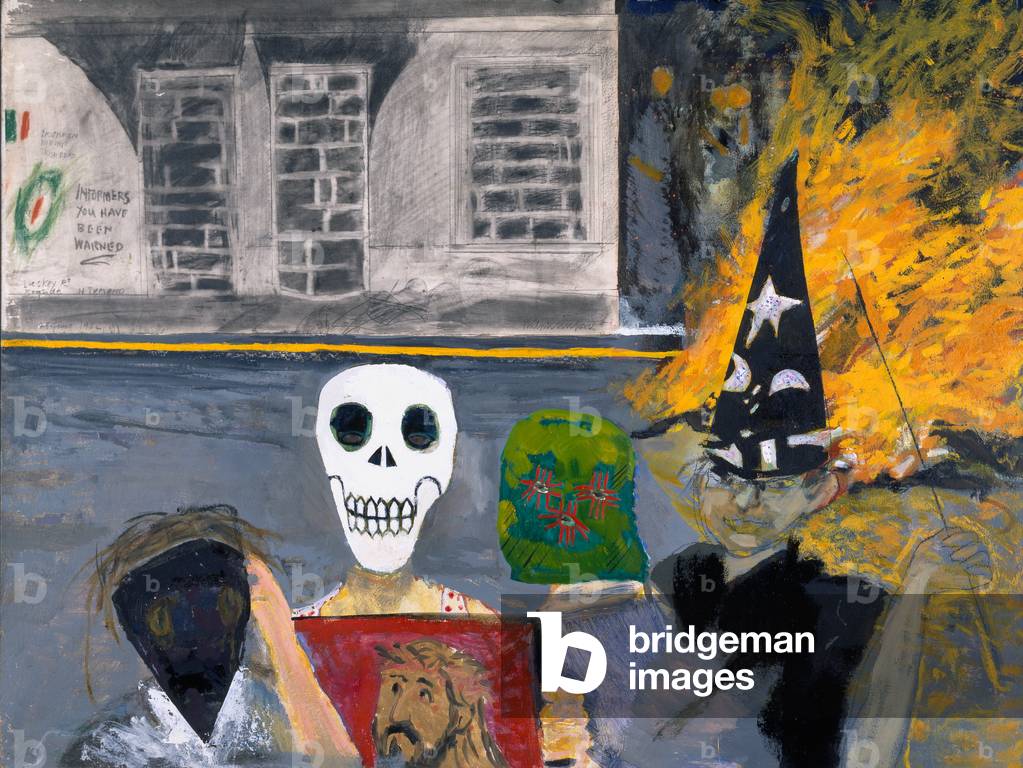 Informers, You Have Been Warned, Northern Ireland, 1976 (oil on board)