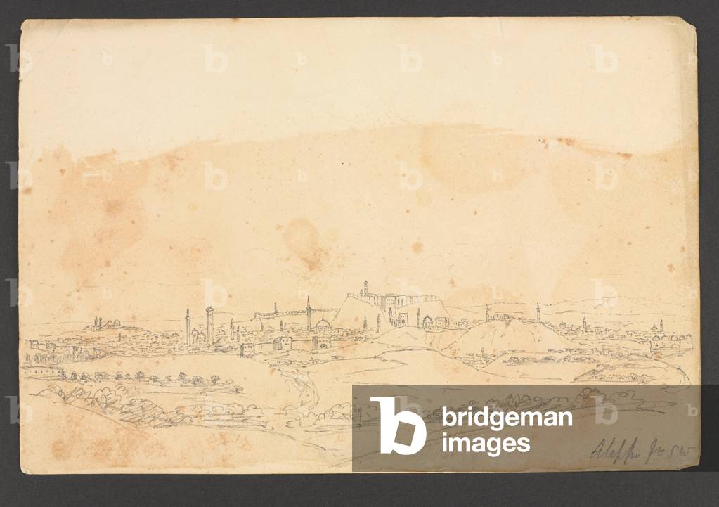 Aleppo from SW, Syria, 1870 circa (watercolour)