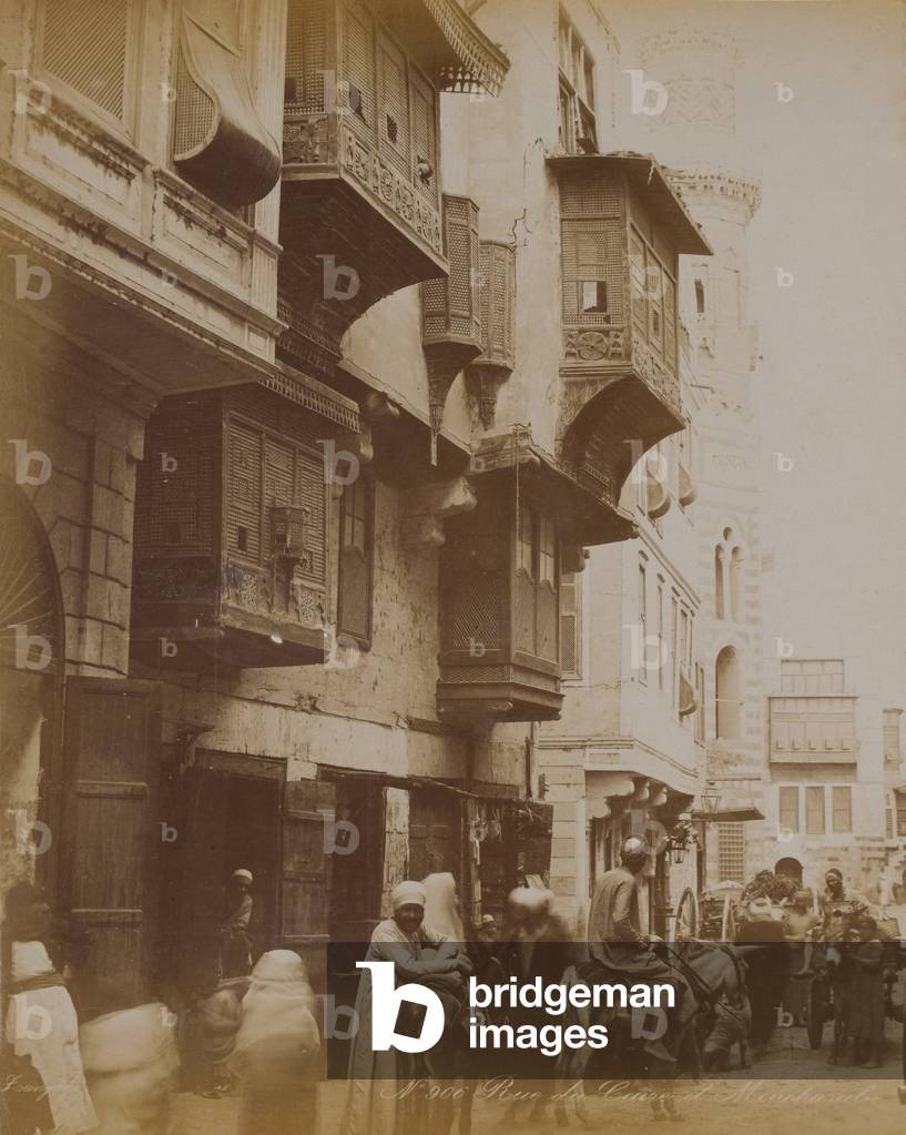 Egyptian Street Scene, 1893 (b/w photo)