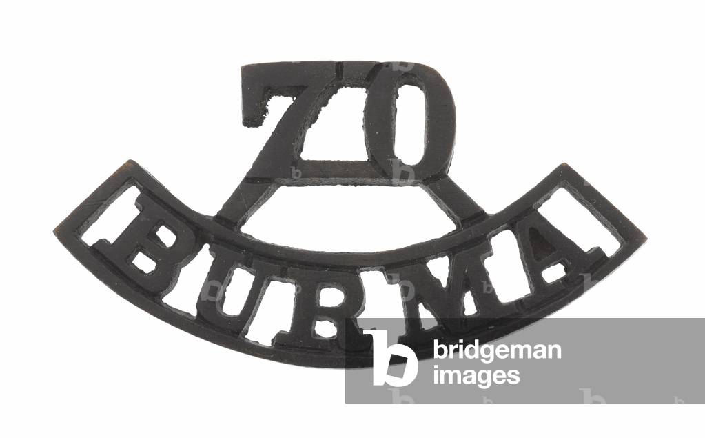 Shoulder title, 2nd Battalion 70th Burma Rifles, 1917-1922 (metal)