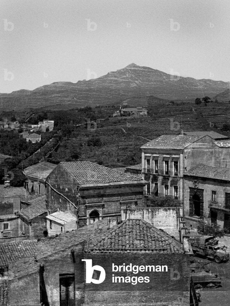 Mount Etna from Pedara, Sicily, 1943 (b/w photo)