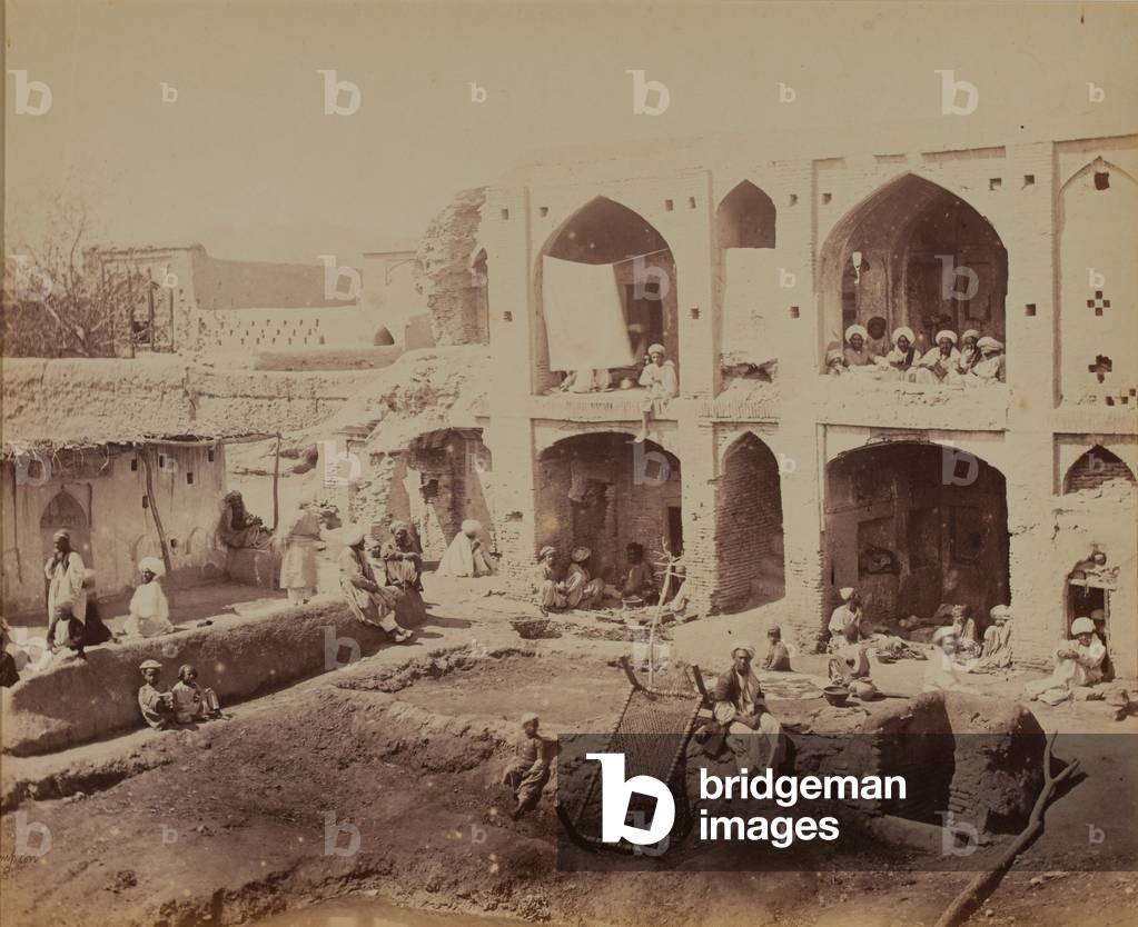 Street scene, Kandahar, 1880 circa (b/w photo)