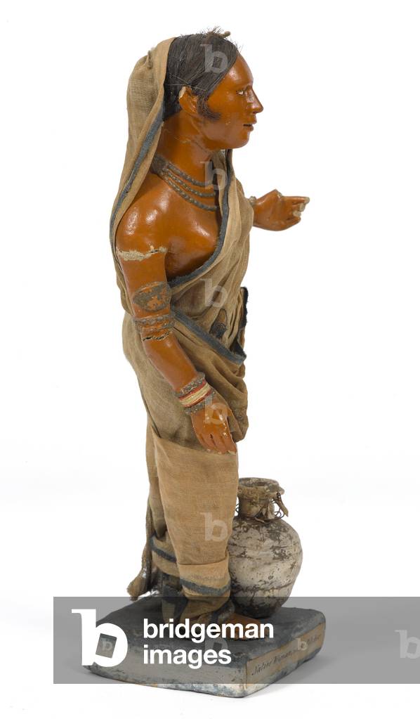 Native Woman with Pitcher, terracotta figurine, India, c.1880 (statuette)