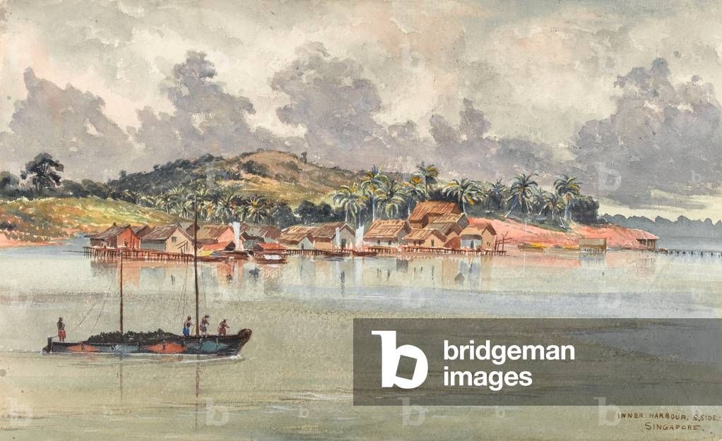 Inner Harbour, S Side, Singapore, c.1859-62 (w/c)