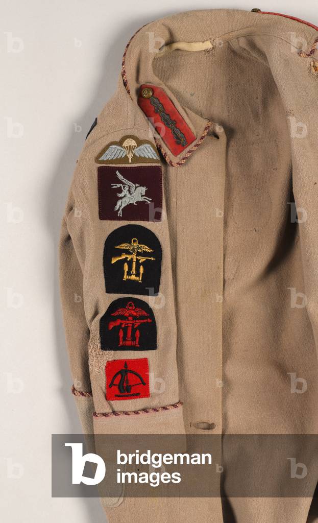 Childs dressing gown with formation badges sewn on it, c.1940 (dressing gown)